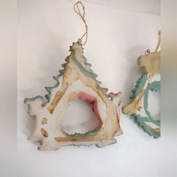 Christmas Ornaments Wreath and Bears Lot of 2 - Picture 4 of 16